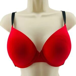 PINK Victoria's Secret Wear Everywhere Push Up Bra Red Logo Band 34DD
